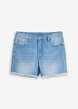 Jeans-Shorts mit Bio-Baumwolle, Mid Waist in blau von vorne - bonprix