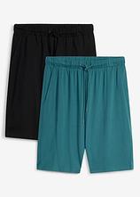 Jersey-Shorts (2er Pack) in petrol von vorne - bonprix