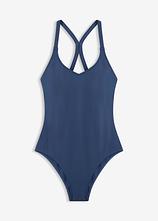 Schnelltrocknender Sport-Badeanzug mit Racerback in blau von vorne - bonprix