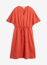 Kleid aus reinem Leinen in rot von vorne - bonprix