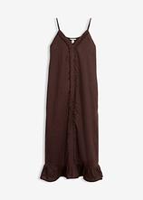 Maxikleid aus reinem Leinen in braun von vorne - bonprix
