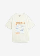 T-Shirt aus schwerer Bio-Baumwolle in weiß von vorne - bonprix