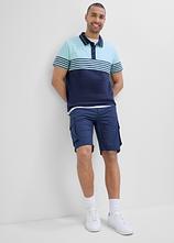 Poloshirt aus reiner Bio-Baumwolle in blau im Look (Totalaufnahme) - bonprix