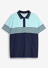 Poloshirt aus reiner Bio-Baumwolle in blau von vorne - bonprix