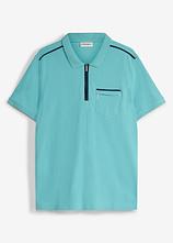 Piqué-Poloshirt aus reiner Bio-Baumwolle in grün von vorne - bonprix