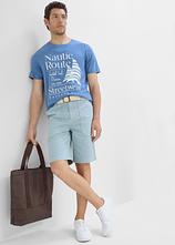 Stretch-Shorts in Regular Fit in blau im Look (Totalaufnahme) - bonprix