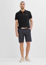 Piqué-Poloshirt aus reiner Bio-Baumwolle in schwarz im Look von vorne (Totalaufnahme) - bonprix