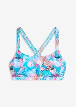 Bustier-Bikinioberteil mit gekreuzten Trägern in bunt von vorne - bonprix