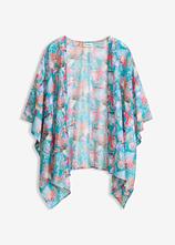 Transparenter Strandkimono in blau von vorne - bonprix
