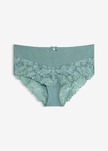 Maxipanty mit zarter Spitze in grün von vorne - bonprix