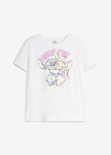 Disney Shirt Stitch aus reiner Baumwolle in weiß von vorne - Lilo & Stitch