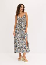 Maxikleid aus fließender Viskose in weiß von vorne (Totalaufnahme) - bonprix
