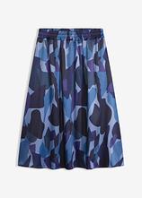 bedruckter Satin-Rock in blau von vorne - bonprix