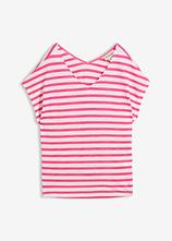 Shirt aus reinem Leinen mit Fledermausärmeln in pink von vorne - bonprix