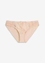 Slip mit zarter Spitze in beige von vorne - bonprix