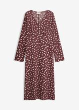 Midikleid aus strukturiertem Crêpe in lila von vorne - bonprix