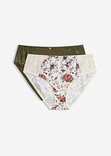 Maxislip mit floralem Druck (2er Pack) in weiß von vorne - bonprix