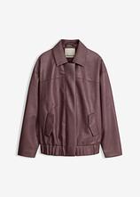 Lederimitat-Jacke in lila von vorne - bonprix