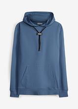 Hoodie aus reiner Bio-Baumwolle in blau von vorne - bonprix