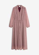 Chiffonkleid mit Kontrast-Pipings in lila von vorne - bonprix