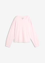 Langarmshirt aus reiner Baumwolle in rosa von vorne - bonprix