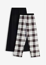 Pyjamahose aus reiner Bio-Baumwolle (2er Pack) in weiß von vorne - bonprix