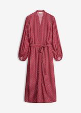 Hemdblusenkleid mit Bindegürtel in rot von vorne - bonprix