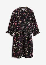 ausgestelltes Tunika-Kleid in schwarz von vorne - bonprix