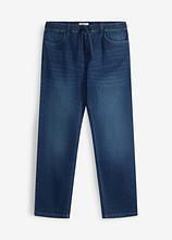 Relaxed-Fit-Jeans mit Dehnbund, Straight in blau von vorne - bonprix