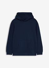 Hoodie aus weichem Baumwoll-Mix in blau von vorne - bonprix