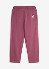 Sweathose Wide-Leg aus reiner Bio-Baumwolle in lila von vorne - bonprix
