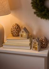 LED-Deko-Objekte Häuser (2-tlg. Set) in grau (Ambiente) - bonprix
