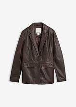 Blazer aus Lammnappa in braun von vorne - bonprix