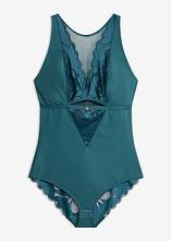 Medium Shape Body mit Spitze in petrol von vorne - bonprix