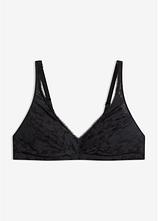 Bralette ohne Bügel mit weichem Material in schwarz von vorne - bonprix