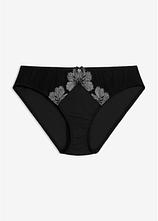 Slip mit edler Stickerei in schwarz von vorne - bonprix