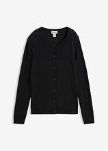 Strickjacke aus weichem Kaschmir-Mix mit Good Cashmere Standard® in schwarz von vorne - bonprix