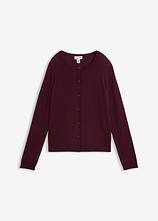 Strickjacke aus weichem Kaschmir-Mix mit Good Cashmere Standard® in rot von vorne - bonprix