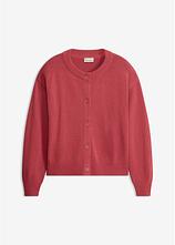 Verkürzte Strickjacke aus Baumwoll-Mix in rot von vorne - bonprix