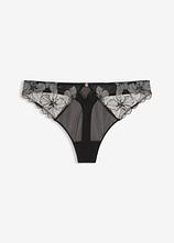 String mit edler Stickerei in schwarz von vorne - bonprix