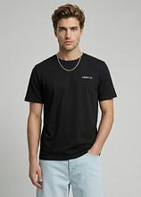 JJ REBEL T-Shirt aus reiner Baumwolle in schwarz von vorne (im Anschnitt) - JJ REBEL
