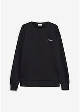 Sweatshirt aus reiner Bio Baumwolle, Loose Fit in schwarz von vorne - bonprix
