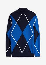 Rollkragenpullover aus reiner Baumwolle in blau von vorne - bonprix