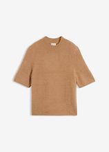 Federgarn-Pullover in braun von vorne - bonprix