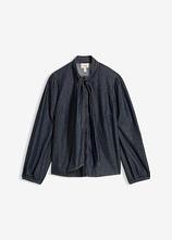 Jeansbluse aus Bio-Baumwolle in blau von vorne - bonprix