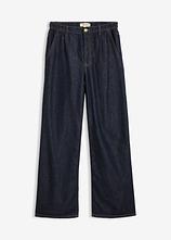 Wide-Leg-Jeans High Waist in blau von vorne - bonprix