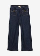 Wide-Leg-Jeans in blau von vorne - bonprix