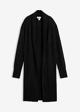 Longstrickjacke in schwarz von vorne - bonprix