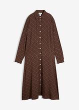 Blusenkleid aus reiner Viskose mit Eingriffstaschen in braun von vorne - bonprix