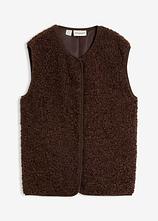 Teddy-Weste in braun von vorne - bonprix
